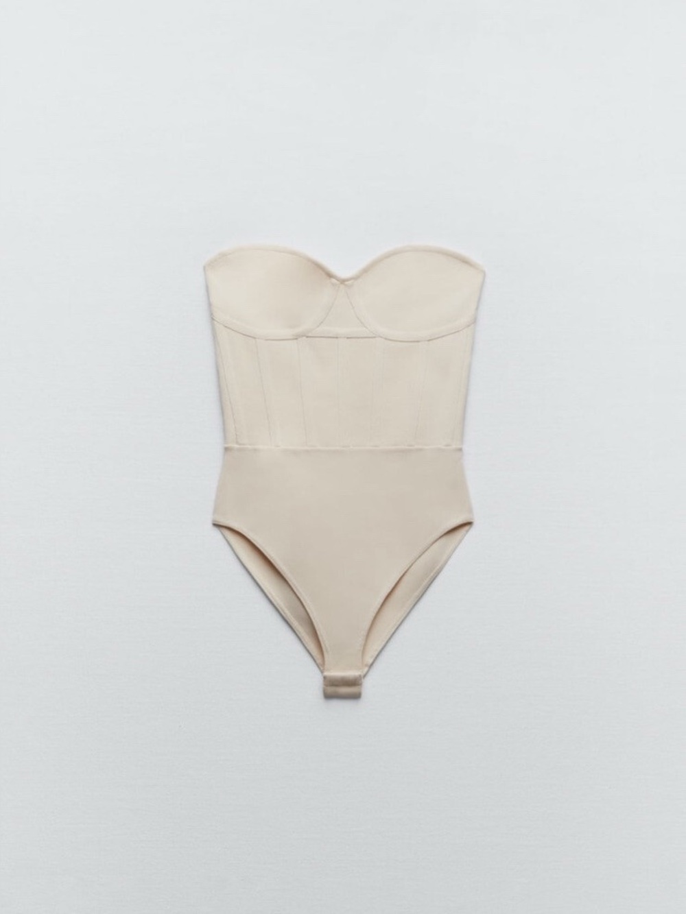 Zara Bodysuit Knit Corset Beige (Size Medium)